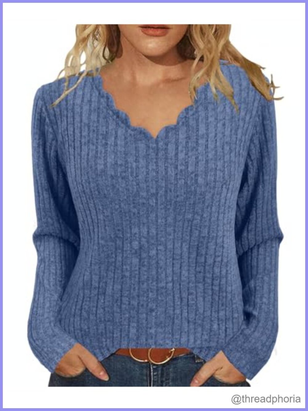 Womens V-Neck Tunic Sweater Long Sleeve Lightweight Casual Pullover